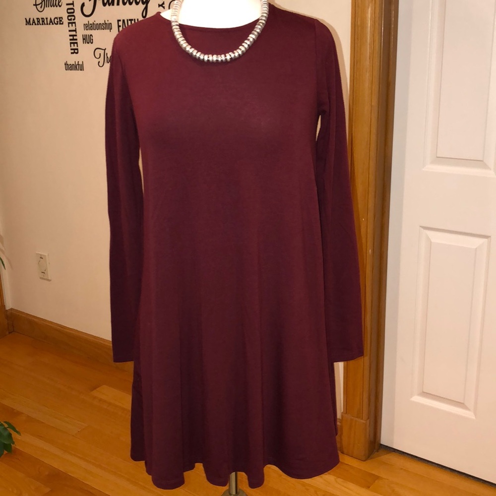Maroon Long Sleeve dress